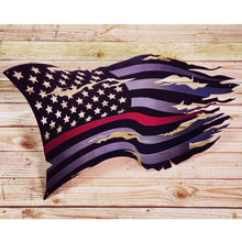 Load image into Gallery viewer, Thin Red Line Steel Distressed Tattered Battle Flag