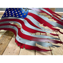 Load image into Gallery viewer, Old Glory Steel Distressed Tattered Battle Flag