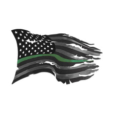 Load image into Gallery viewer, Thin Green Line Steel Distressed Tattered Battle Flag