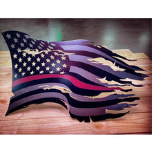 Load image into Gallery viewer, Thin Red Line Steel Distressed Tattered Battle Flag