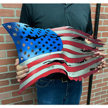 Load image into Gallery viewer, Old Glory Steel Distressed Tattered Battle Flag